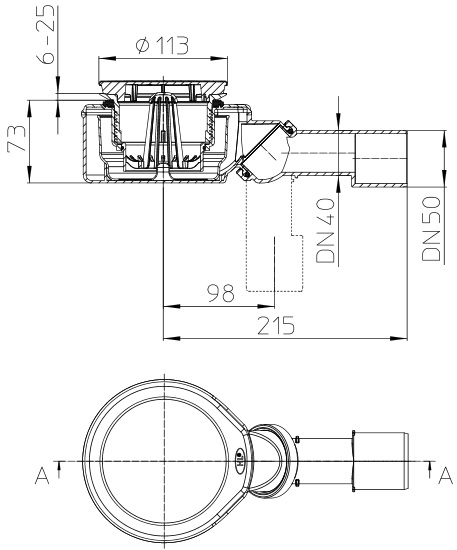 Размеры и чертеж сифона HL520F