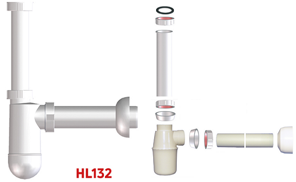 Бутылочный сифон HL132 и его составыне части